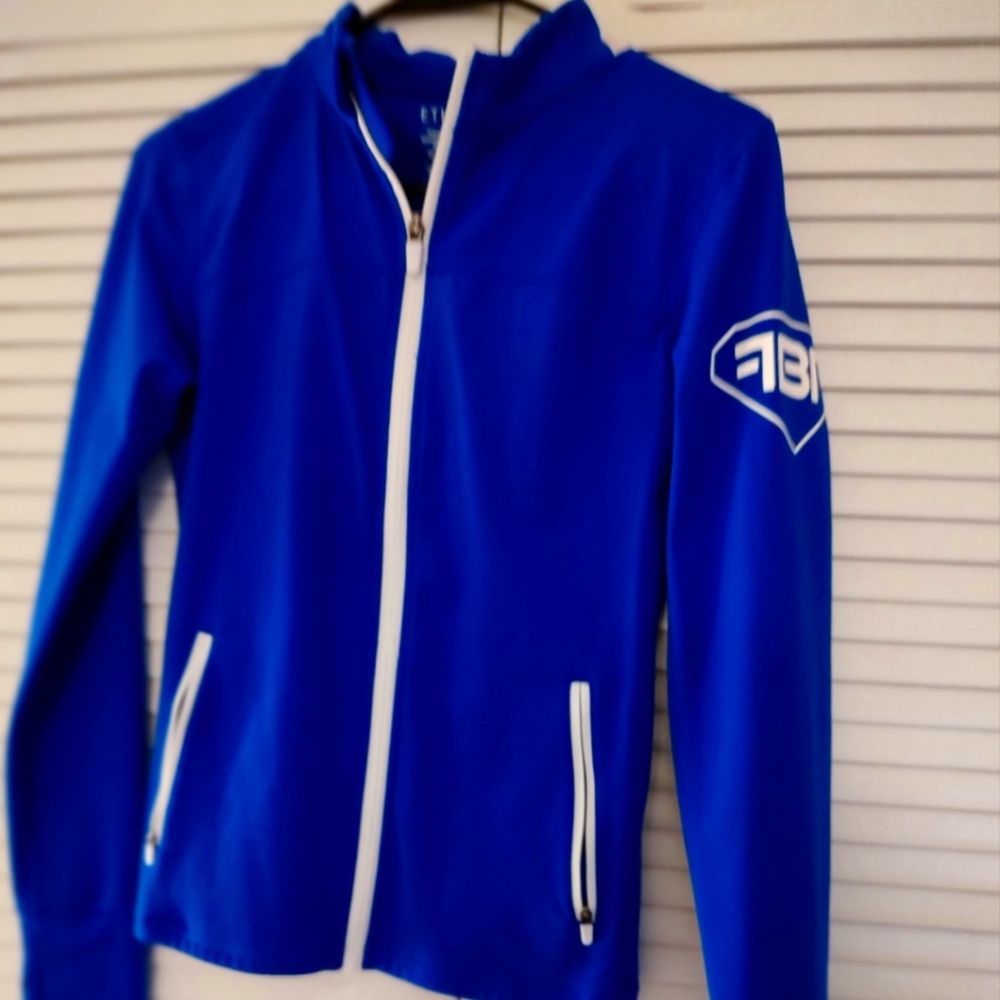 Ethos- Fit Body Fusion Zip Up Jacket, size small, royal blue